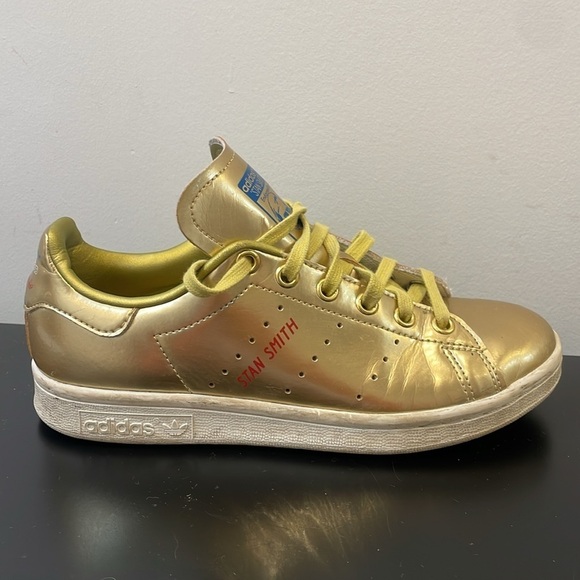 Adidas Originals Stan Smith Legacy Sneaker Gold Metallic kids women’s size US4 - Picture 5 of 12